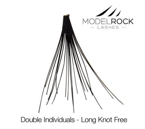 ModelRock Double Style Individuals Knot Free LONG - CSOMÓ MENTES 100% TERMÉSZETES MŰSZEMPILLA 60 db/doboz 1 cm