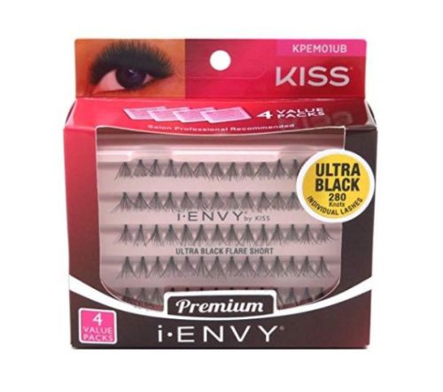 KISS I Envy Individual Lashes Ultra Black Short MULTIPACK - 280 db 100% TERMÉSZETES PRÉMIUM MINŐSÉGŰ TINCSES MŰSZEMPILLA