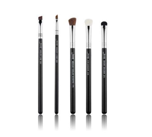 JESSUP 5 pcs Brush Set Black/Silver T302 - PROFESSZIONÁLIS SMINKECSET KÉSZLET ARCRA SZEMRE