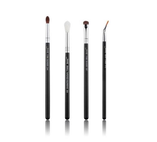 JESSUP 4 pcs Brush Set Black/Silver T308 - PROFESSZIONÁLIS SMINKECSET KÉSZLET ARCRA SZEMRE