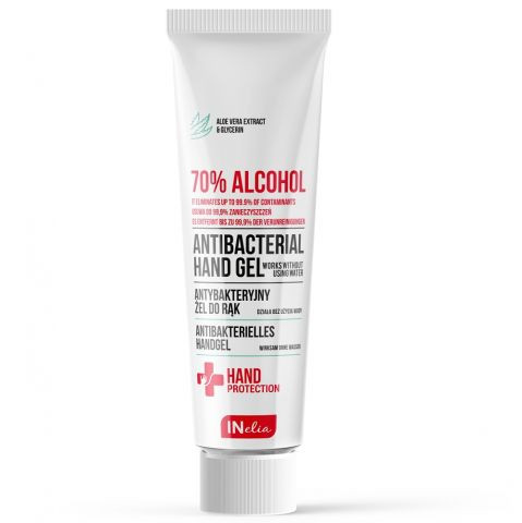 REVERS COSMETICS INelia Antibacterial Hand Gel 70% Alcohol - 100 ml ANTIBAKTERIÁLIS FERTŐTLENÍTŐ 70%-os ALKOHOL TARTALOMMAL